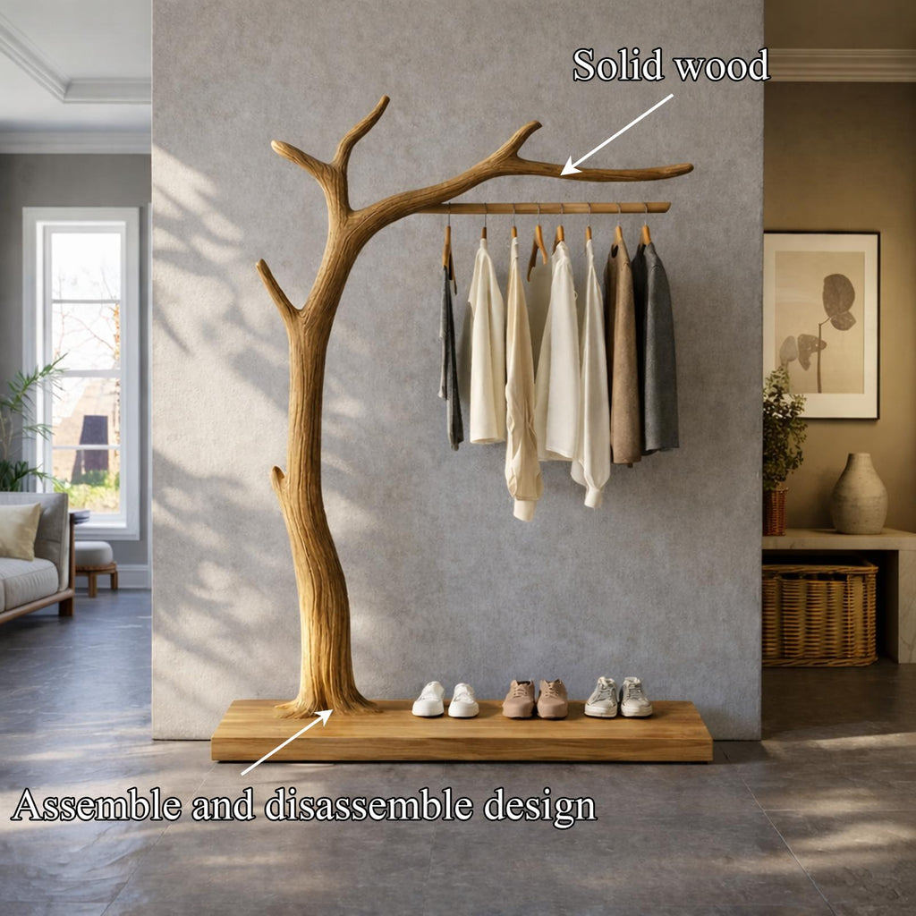 Rustic Wooden Coat Rack Entryway Interior