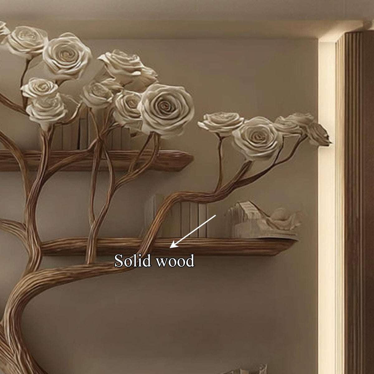 Rustic Tree Bookshelf Hallway Living Decor