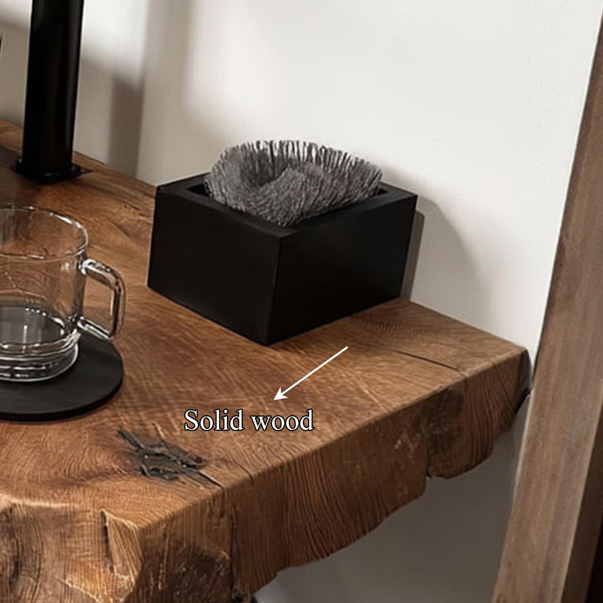 Rustic Floating Shelf, Narrow Solid Wood Washroom Vanity Countertop, Small Bathroom Single Sink Console Shelf