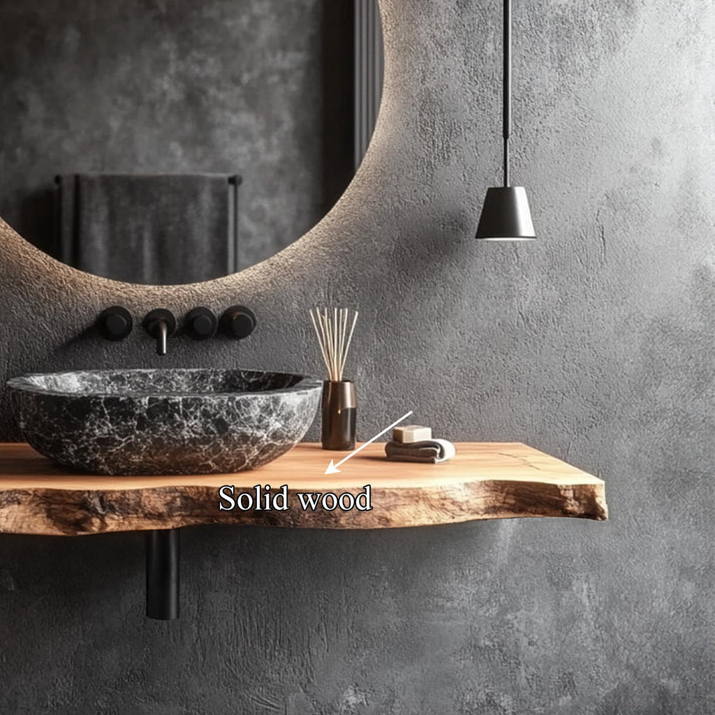 Rustic Floating Bathroom Vanity Washroom Entryway