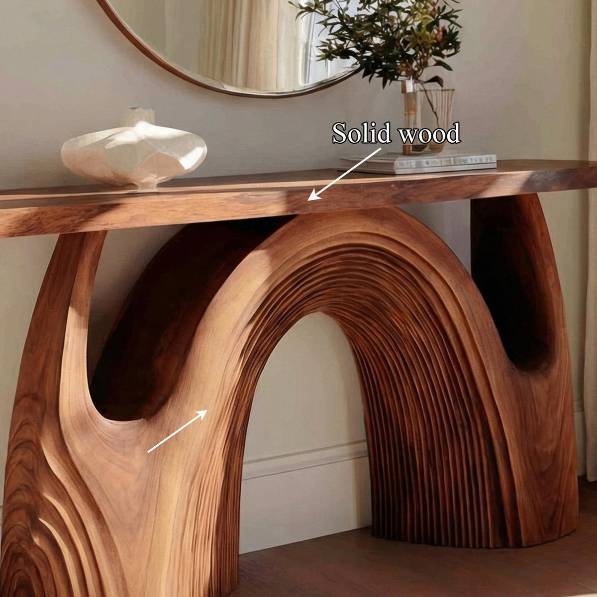 Organic Double Arch Console Table Sofa Back Living Room