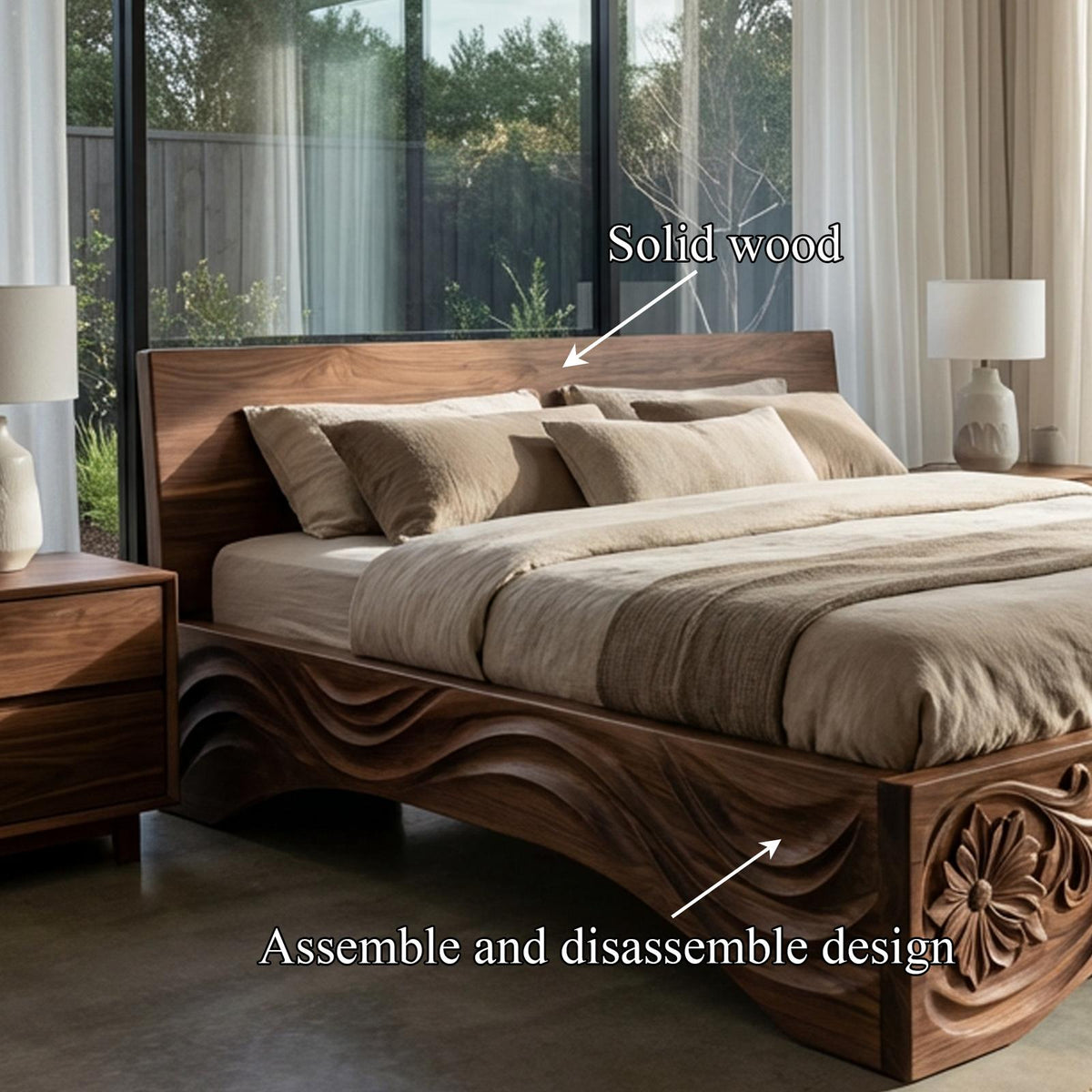 Rustic King Size Bed Frame For Bedroom And Home Interior