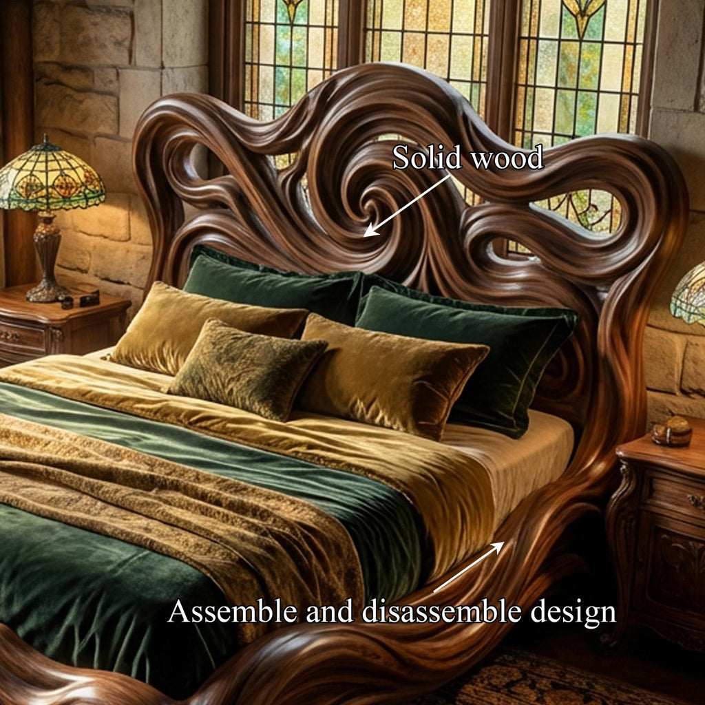 Rustic Organic Platform Bed For Bedroom Or Resting Room