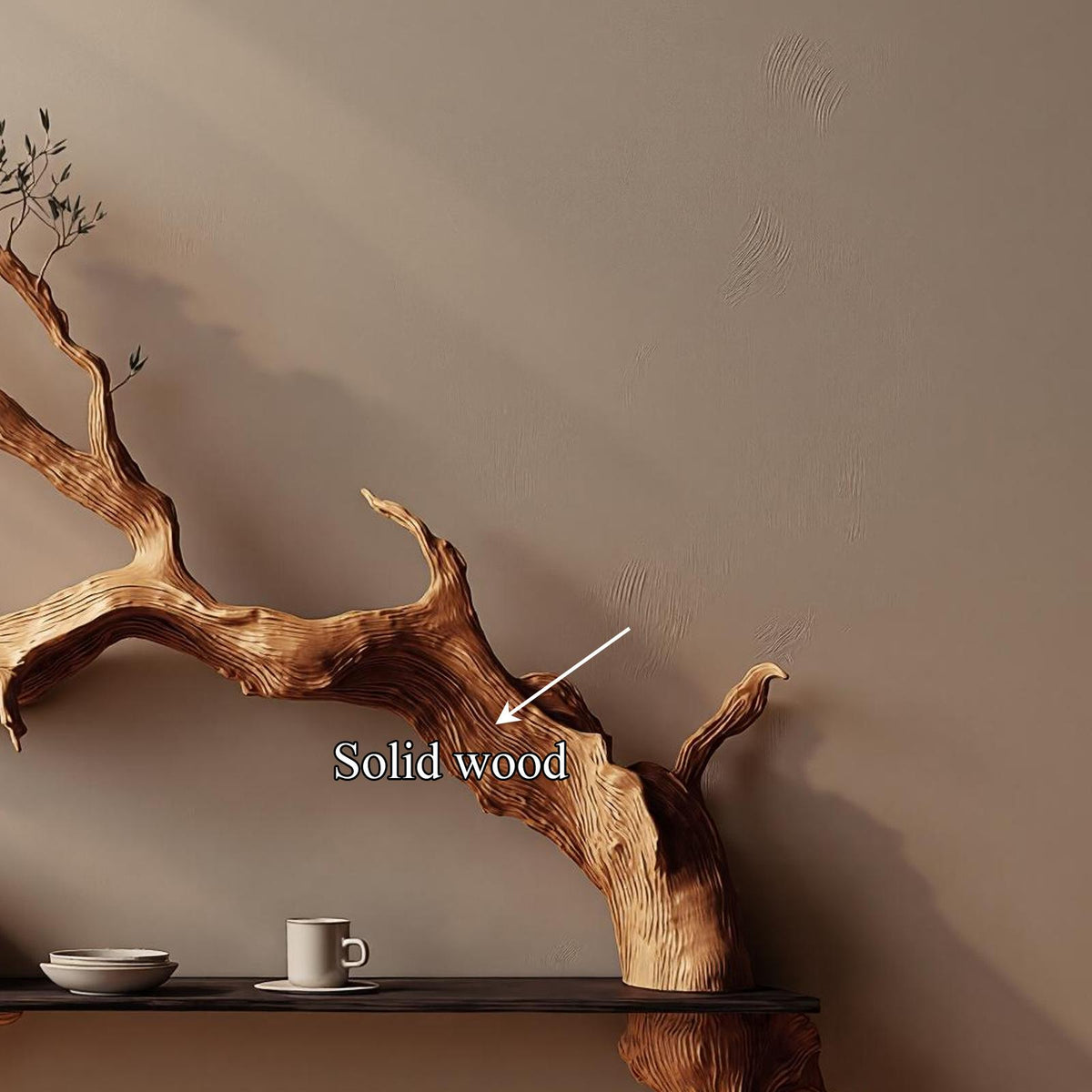 Rustic Tree Branch Floating Shelf Living Room Wall Decor