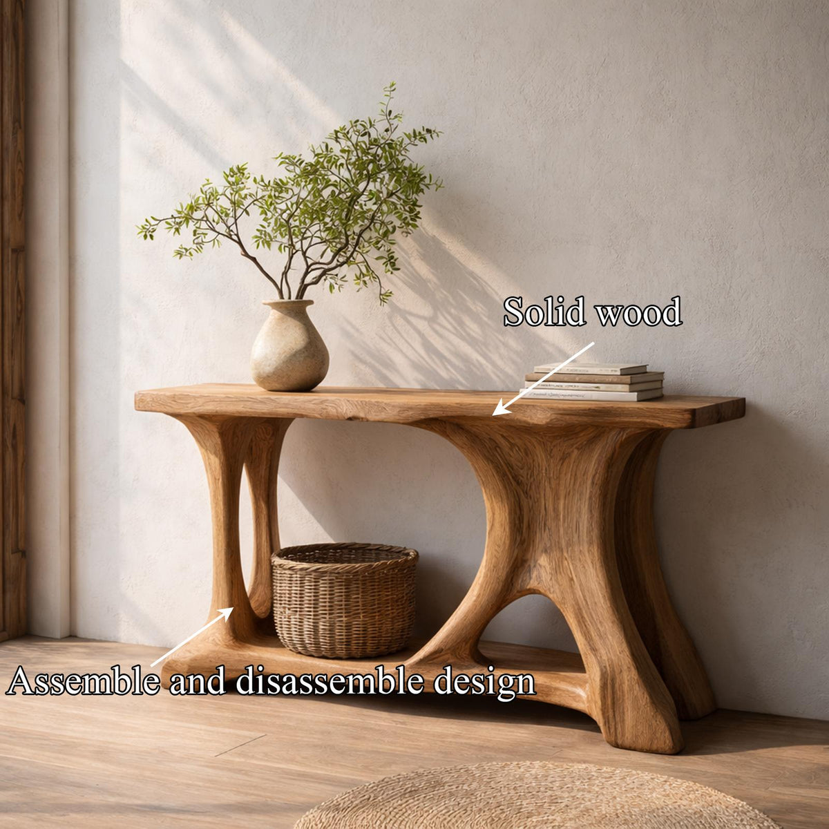 Sculptural Tree Inspired Console Table Handcrafted Art Furniture For Interior Design SINLKICS458