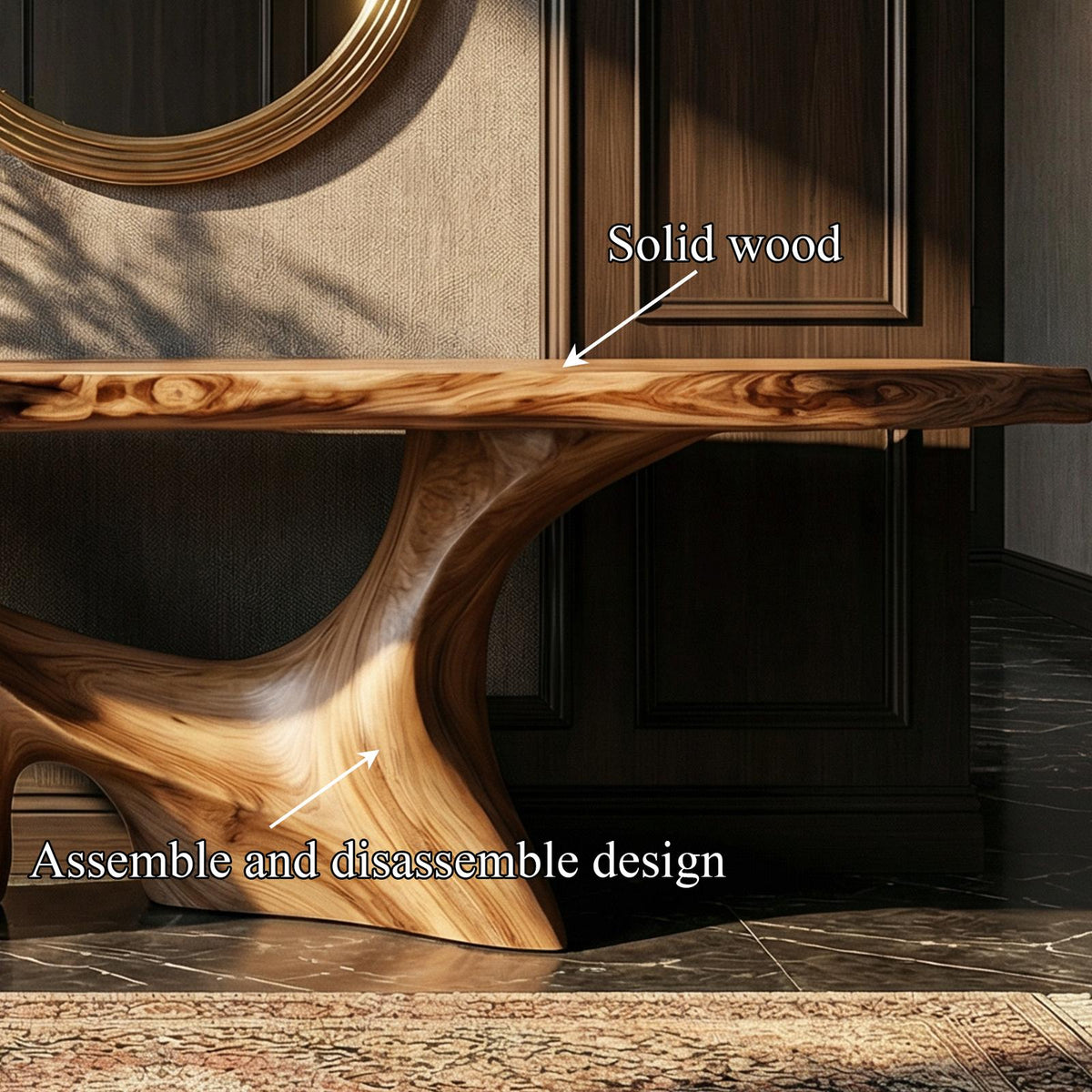 Modern Organic Sculptural Console Table Entryway Hallway Living Room
