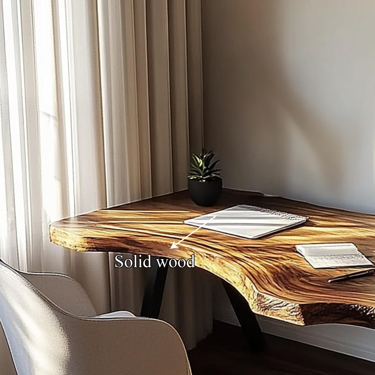 Rustic Live Edge Modern Work Desk Bedroom And Home Office