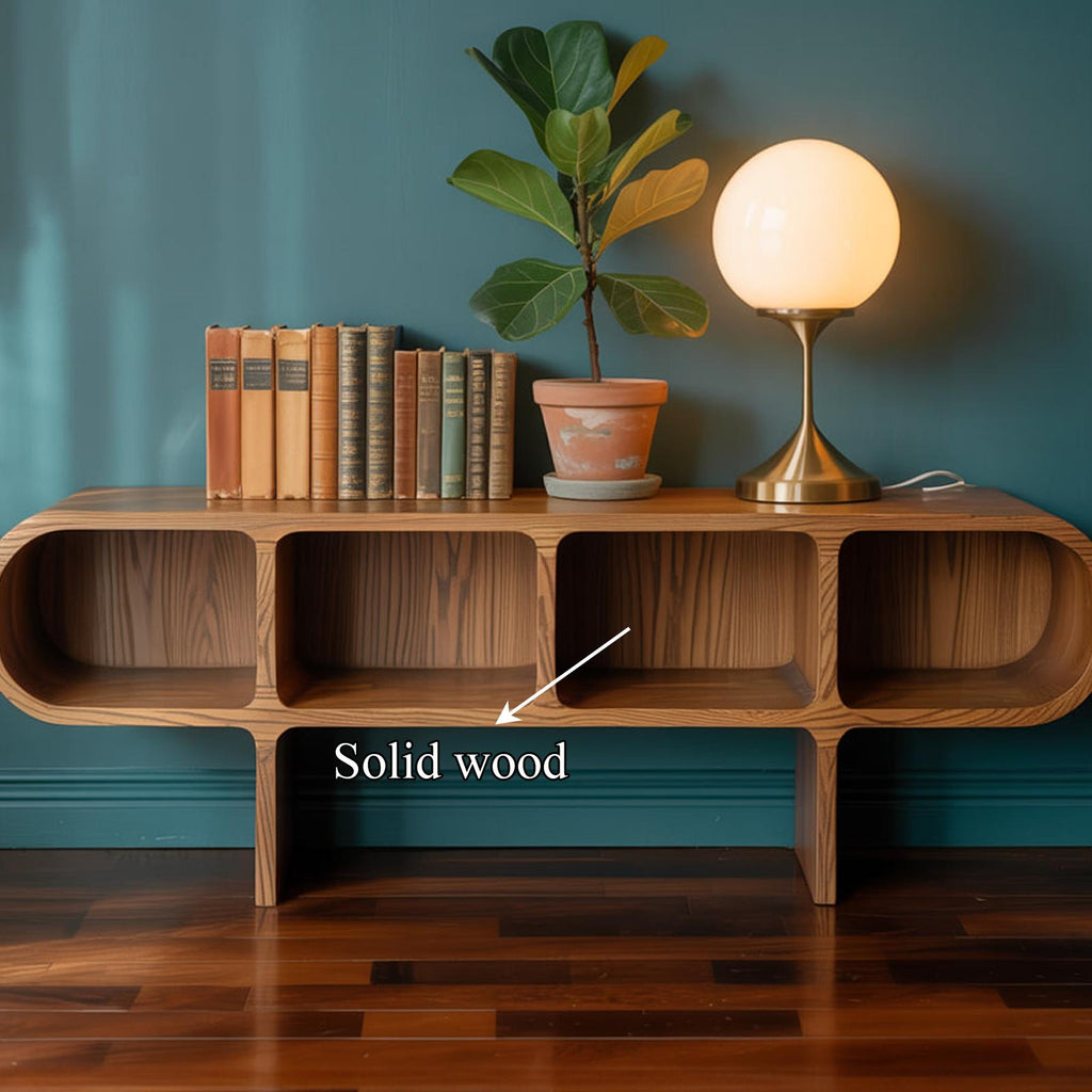 Mid Century Modern Wood Storage Console, Accent Credenza Sideboard with Cabinets for Living Room & Bedroom