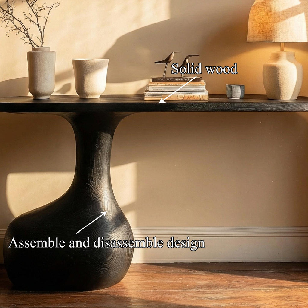 Minimalist Pedestal Console Table Entryway Hallway Living Room