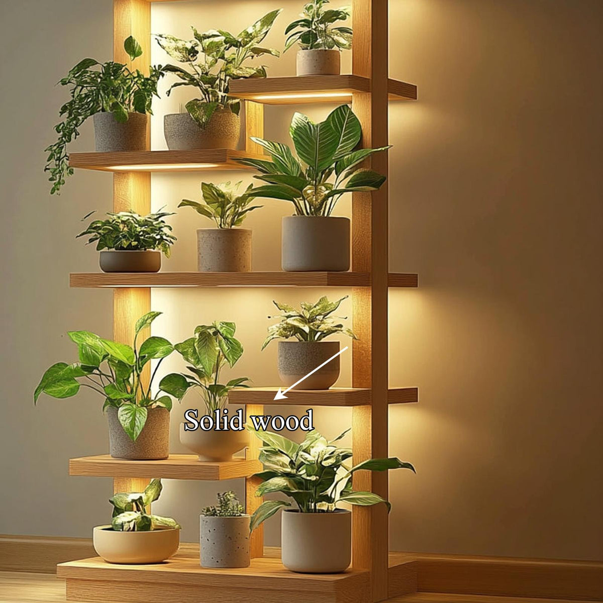Mid Century Modern Plant Shelf Display Living Room