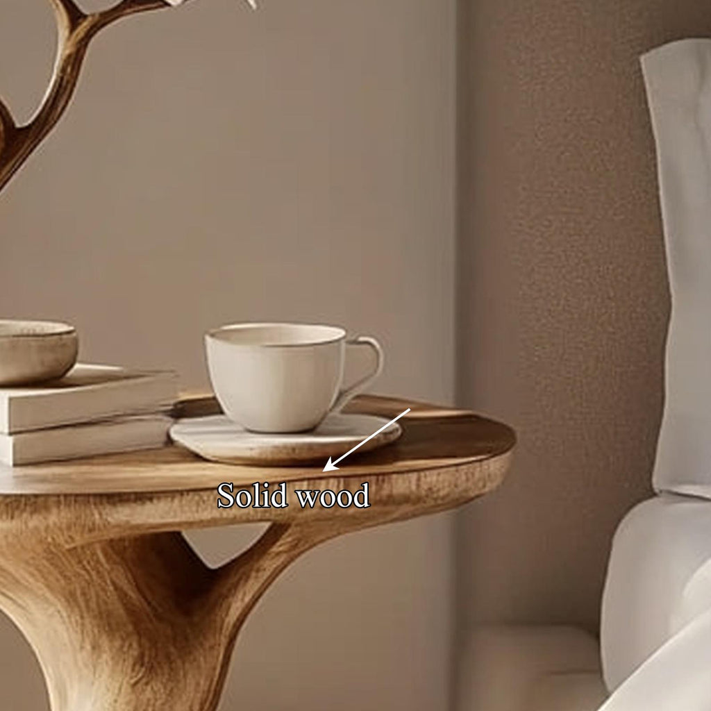 Handcrafted Rustic Tree Branch Nightstand, Unique Solid Wood Bedside Table & Entryway Accent End Table