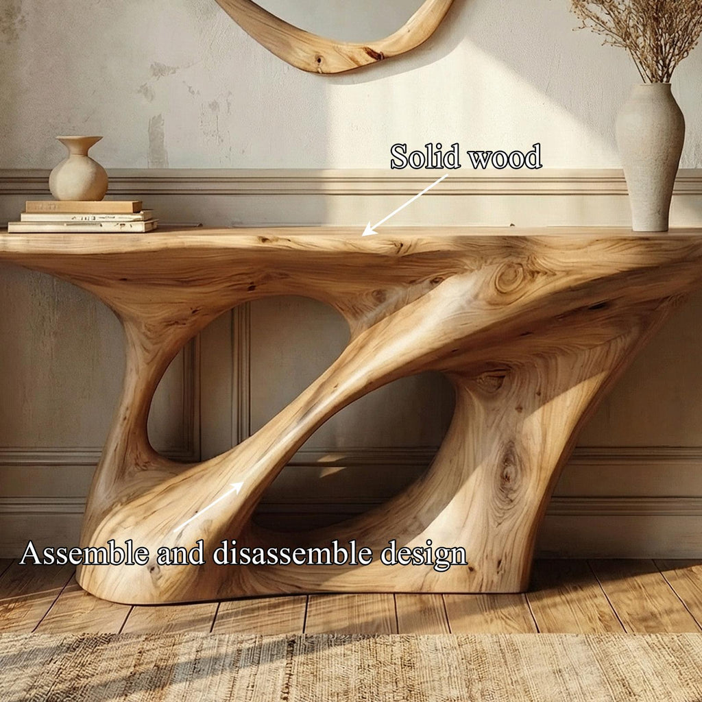 Organic Twisted Base Console Table Entryway Hallway Living Room