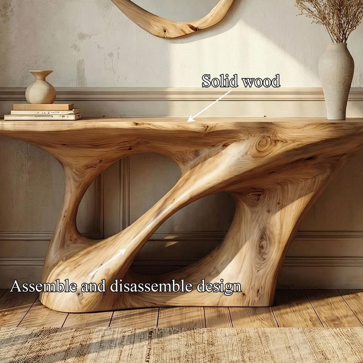 Organic Twisted Base Console Table Entryway Hallway Living Room