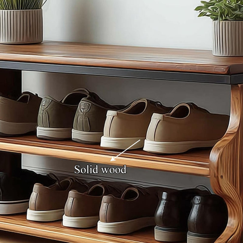 Midcentury Shoe Rack Bench Farmhouse Entryway