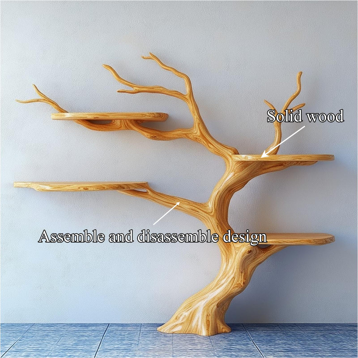 Rustic Organic Tree Bookshelf Living Room Or Bedroom