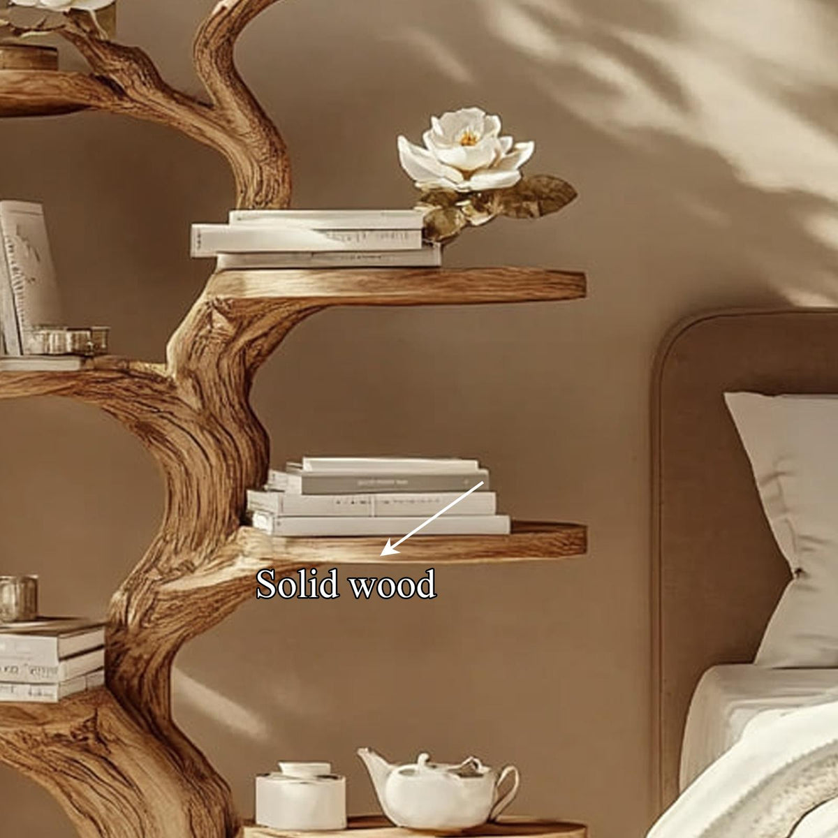 Rustic Wooden Bedside Table Bedroom Living Room Entryway