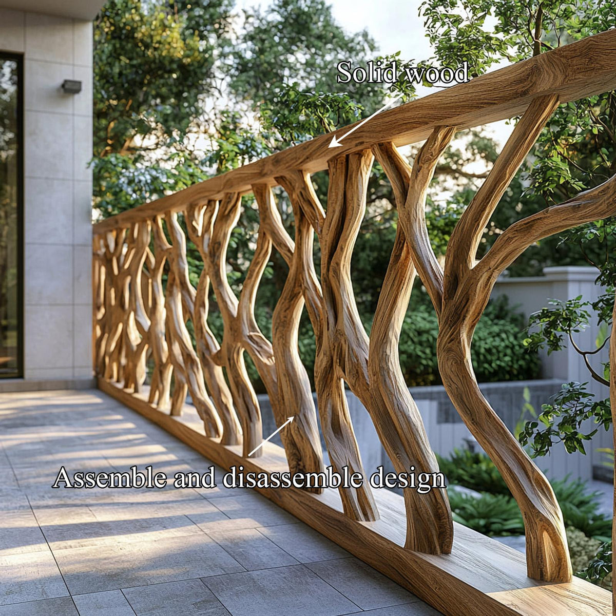 Rustic Organic Railing For Outdoor And Exterior Space