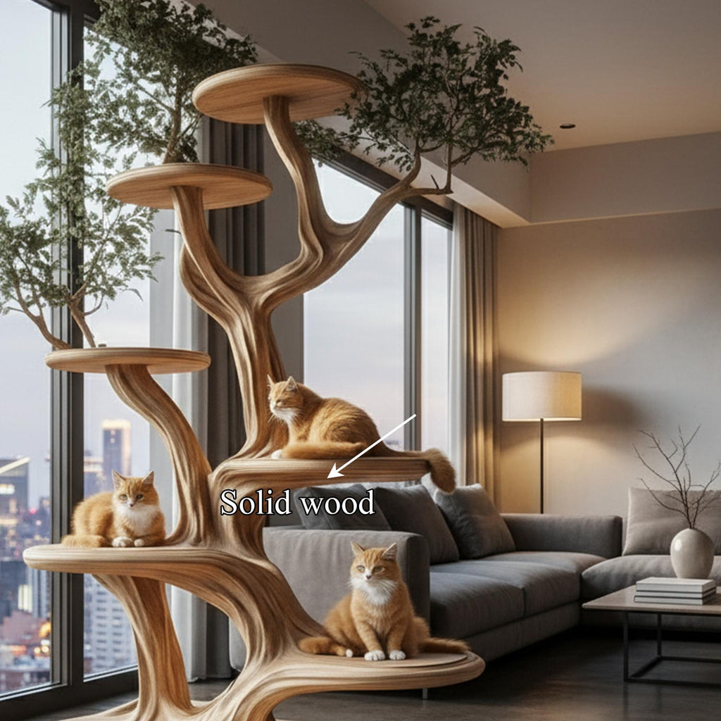 Artistic Cat Tree Organic Multi-Level Climbing Shelf Living Room