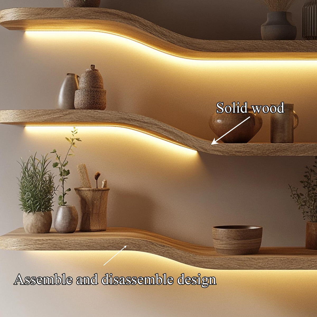 Floating Shelves Organic Modern Living Room Interior