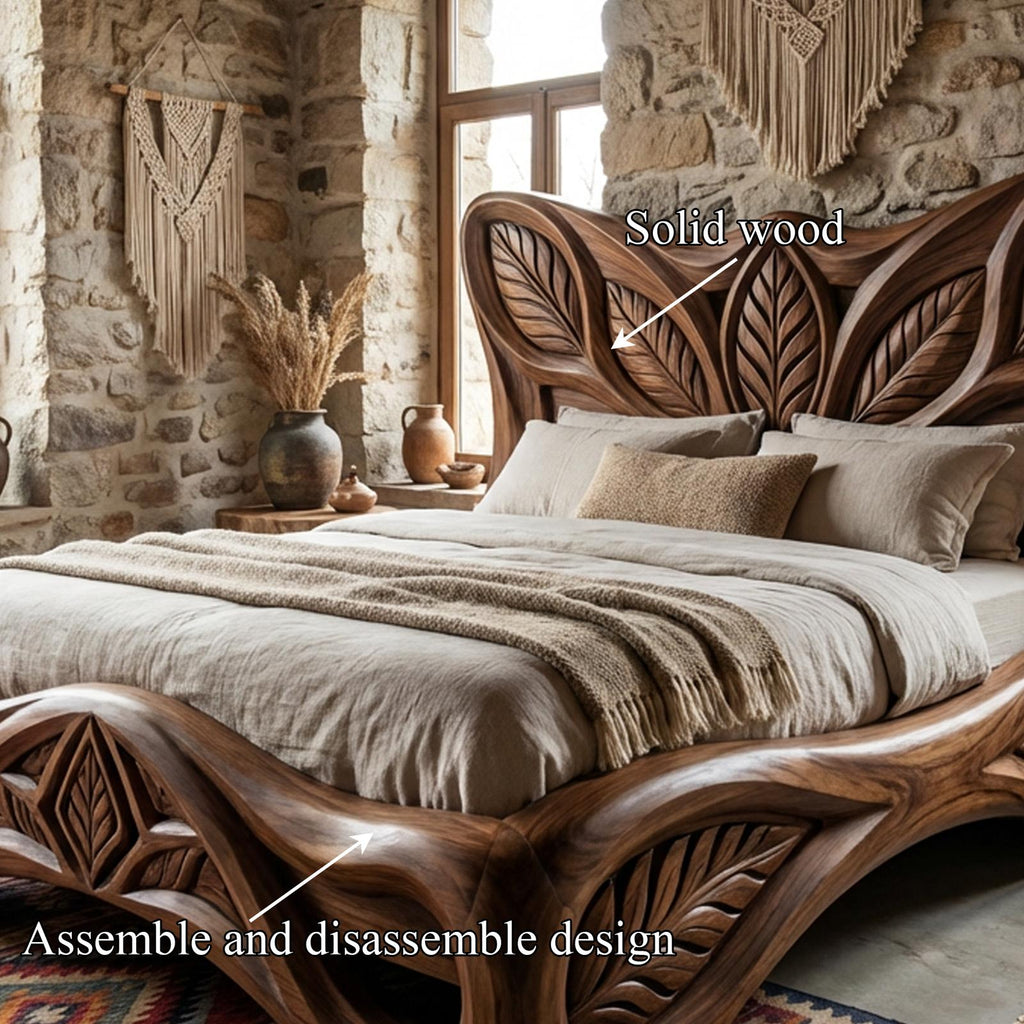 Rustic Handcrafted Style Bed Frame For Bedroom And Sleeping Space