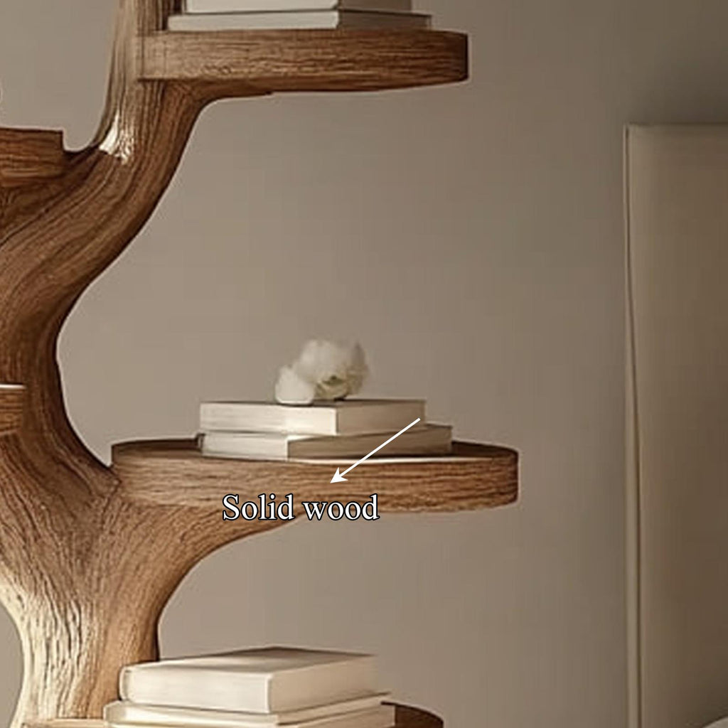 Rustic Tree Branch Nightstand, Artistic Handcrafted Wood Bedside Table & Accent End Table for Bedroom, Living Room