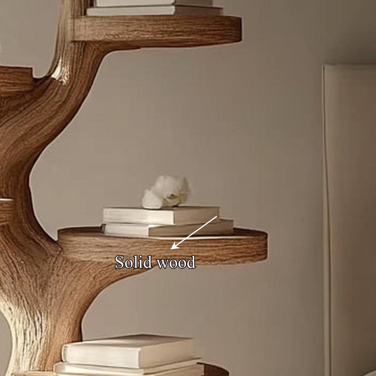 Rustic Tree Branch Nightstand, Artistic Handcrafted Wood Bedside Table & Accent End Table for Bedroom, Living Room