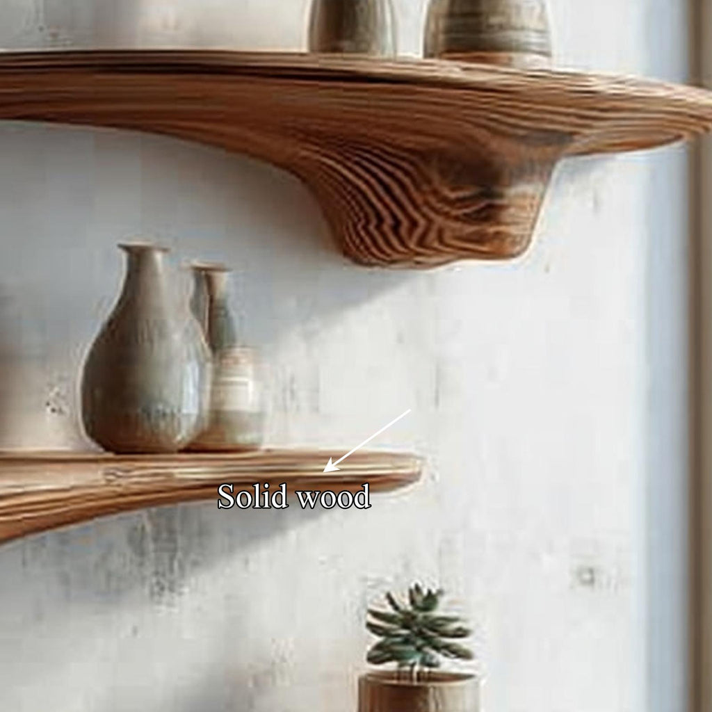 Rustic Mushroom Floating Shelves Office