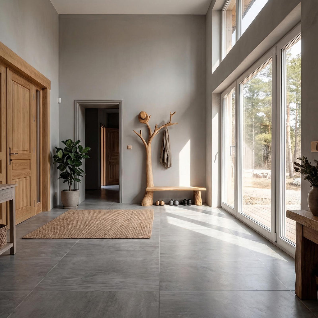 Rustic Standing Tree Coat Rack Entryway And Living Room