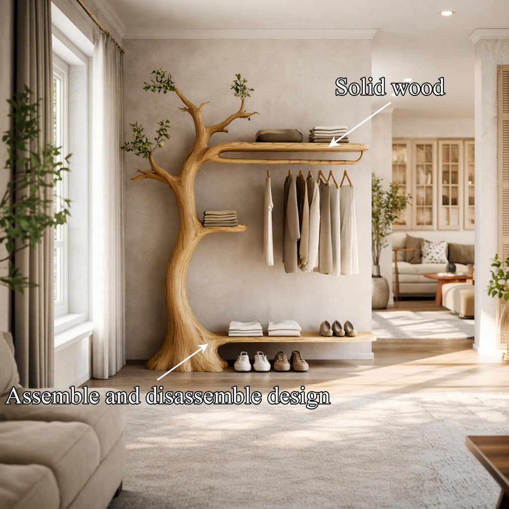 Midcentury Modern Tree Coat Rack Interior Corner