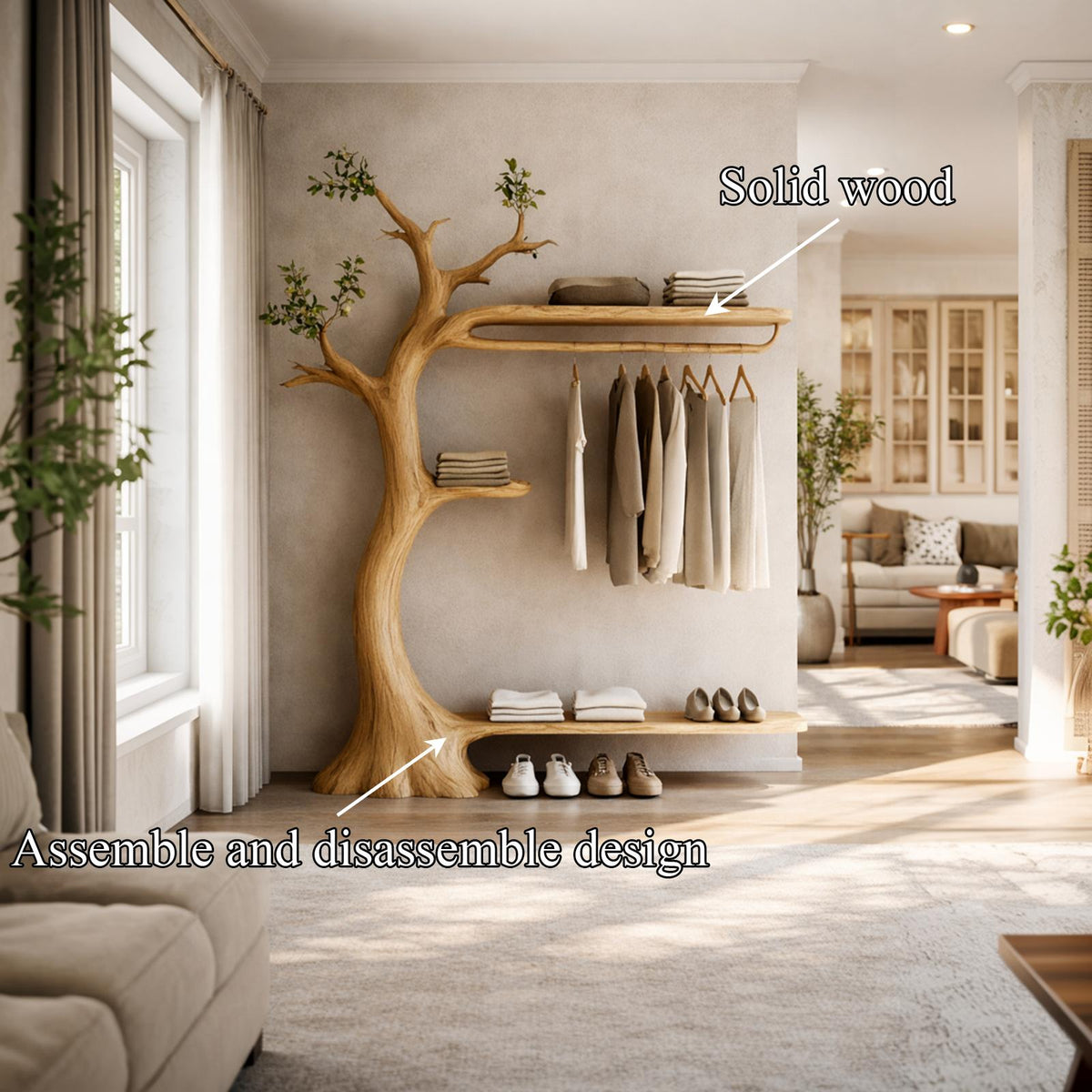 Midcentury Modern Tree Coat Rack Interior Corner