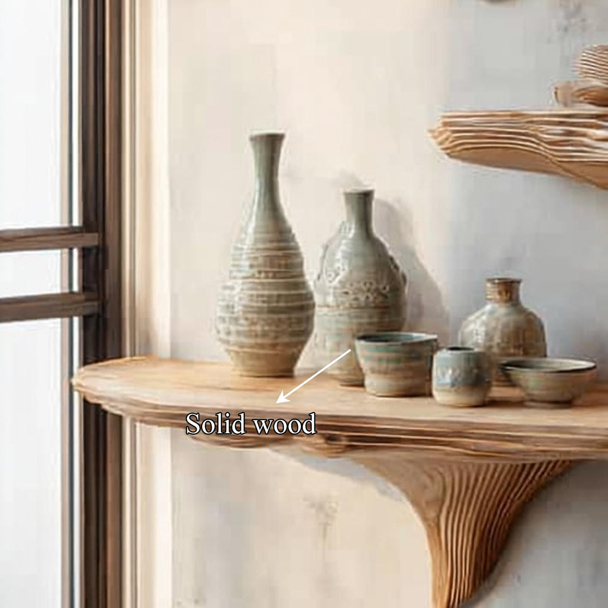 Rustic Mushroom Wall Shelf Bedroom