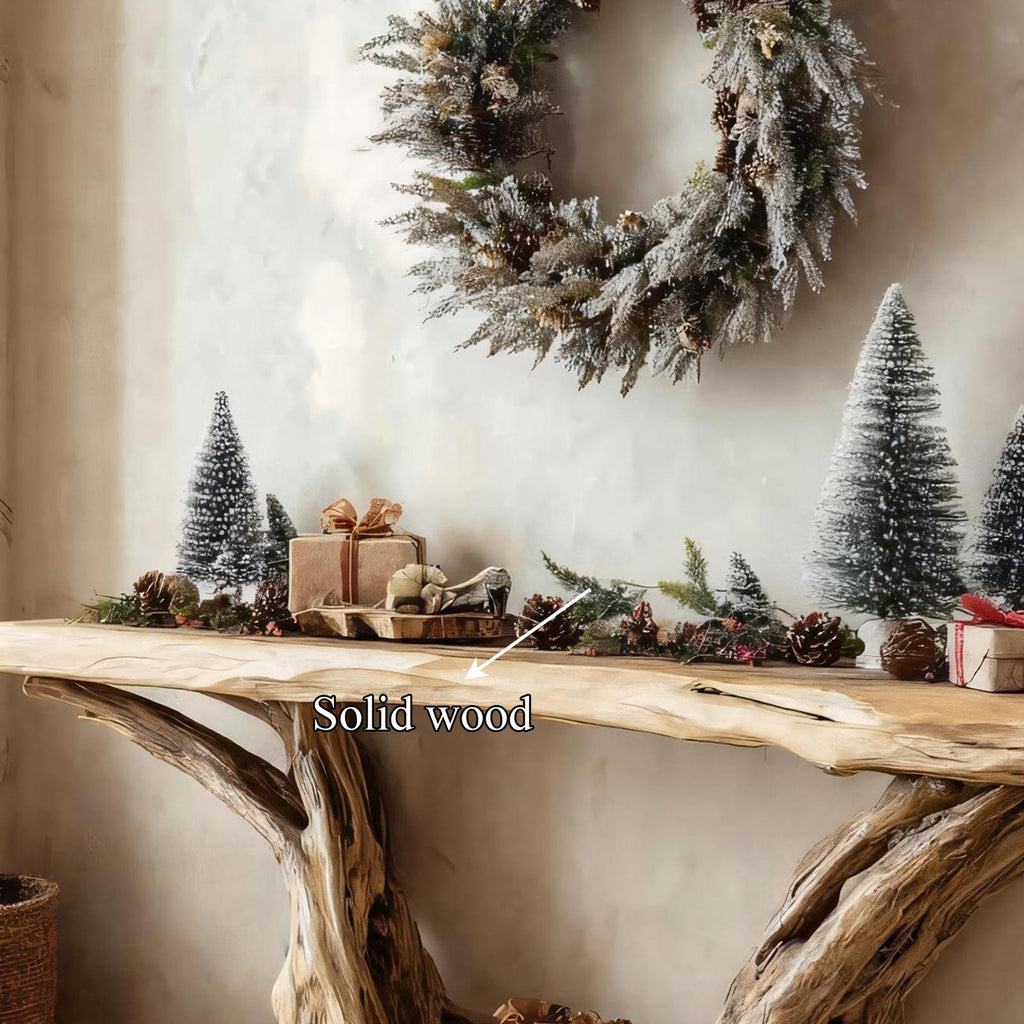 Rustic Console Table Festive Living Room Decor