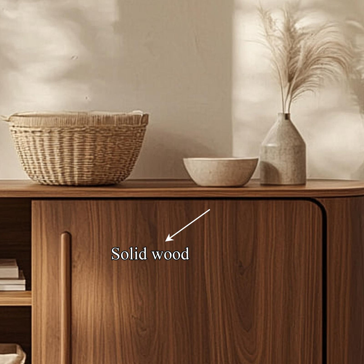 Mid Century Modern Wooden Sideboard Cabinet, Dining Room Buffet & Living Room Storage Credenza, Model