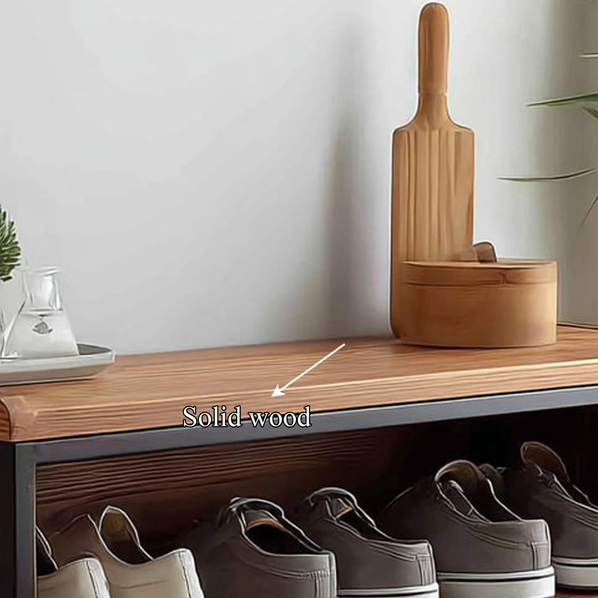 Midcentury Modern Shoe Bench Entryway