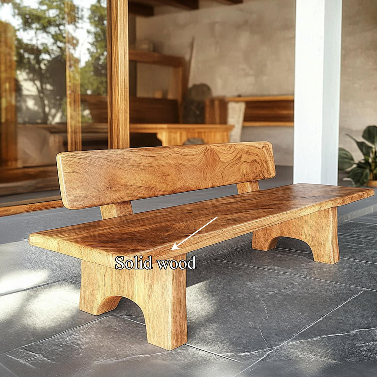 Rustic Wooden Bench For Living Room Or Entryway