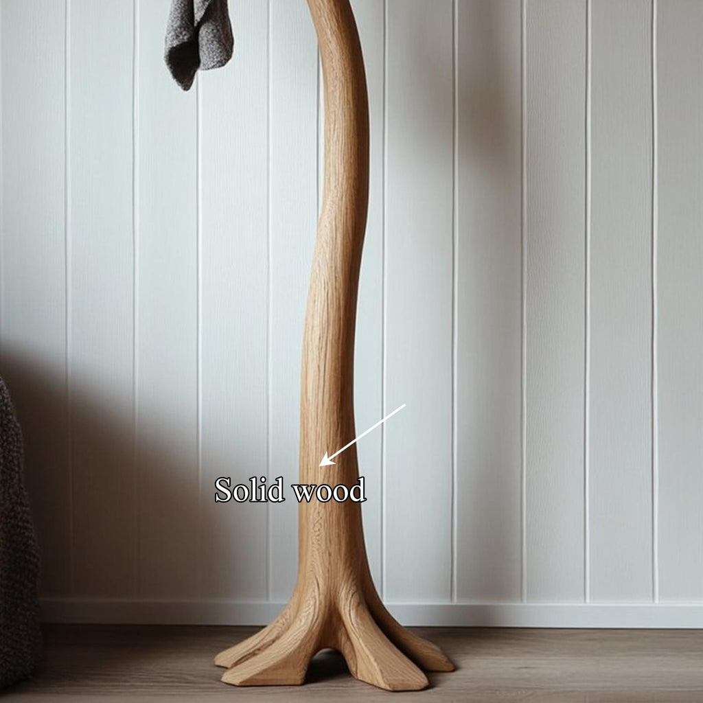 Minimalist Tree Coat Rack Solid Wood Handcrafted Entryway Decor