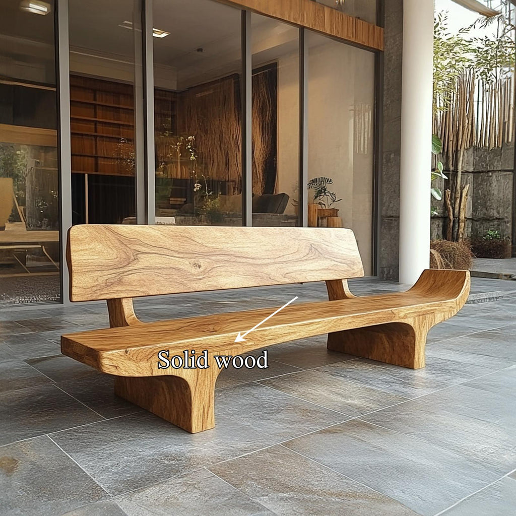 Rustic Solid Form Bench For Hallway And Living Room