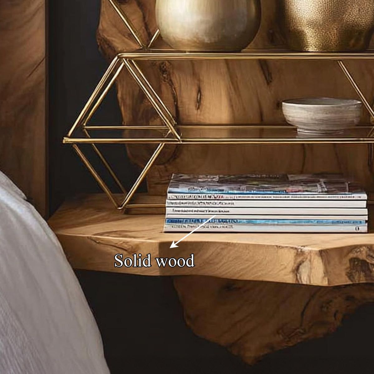 Rustic Floating Bedside Table Bedroom