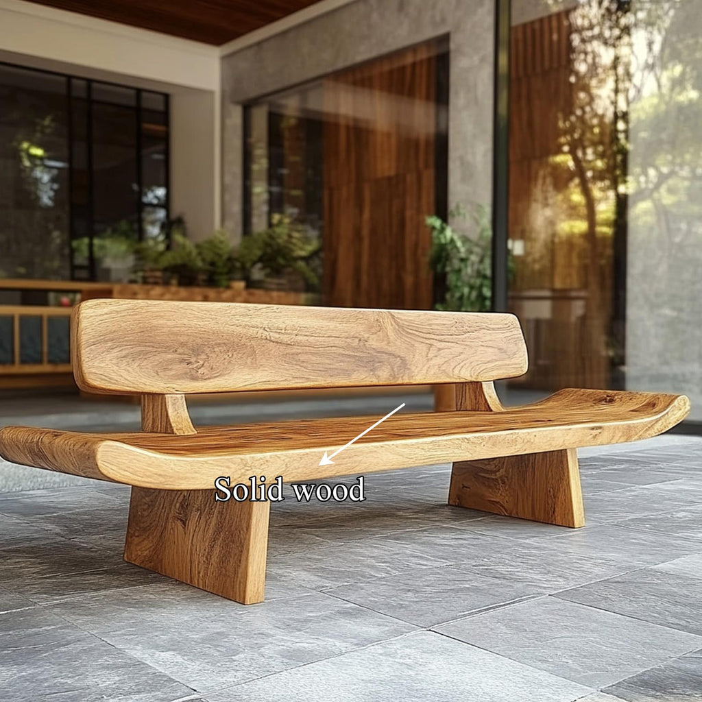 Handcrafted Organic Live Edge Wood Bench For Entryway Or Hallway