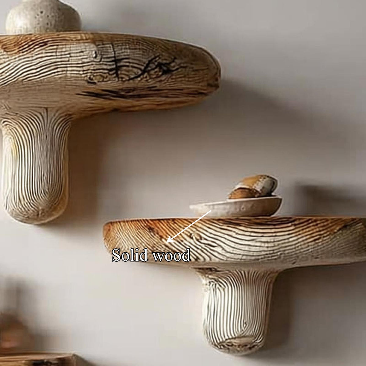 Rustic Mushroom Shelf Living Room