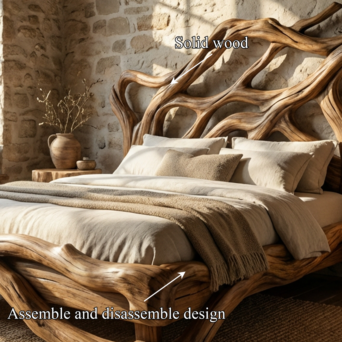 Rustic Statement Style Bed For Bedroom Or Master Interior SINLKIWB101