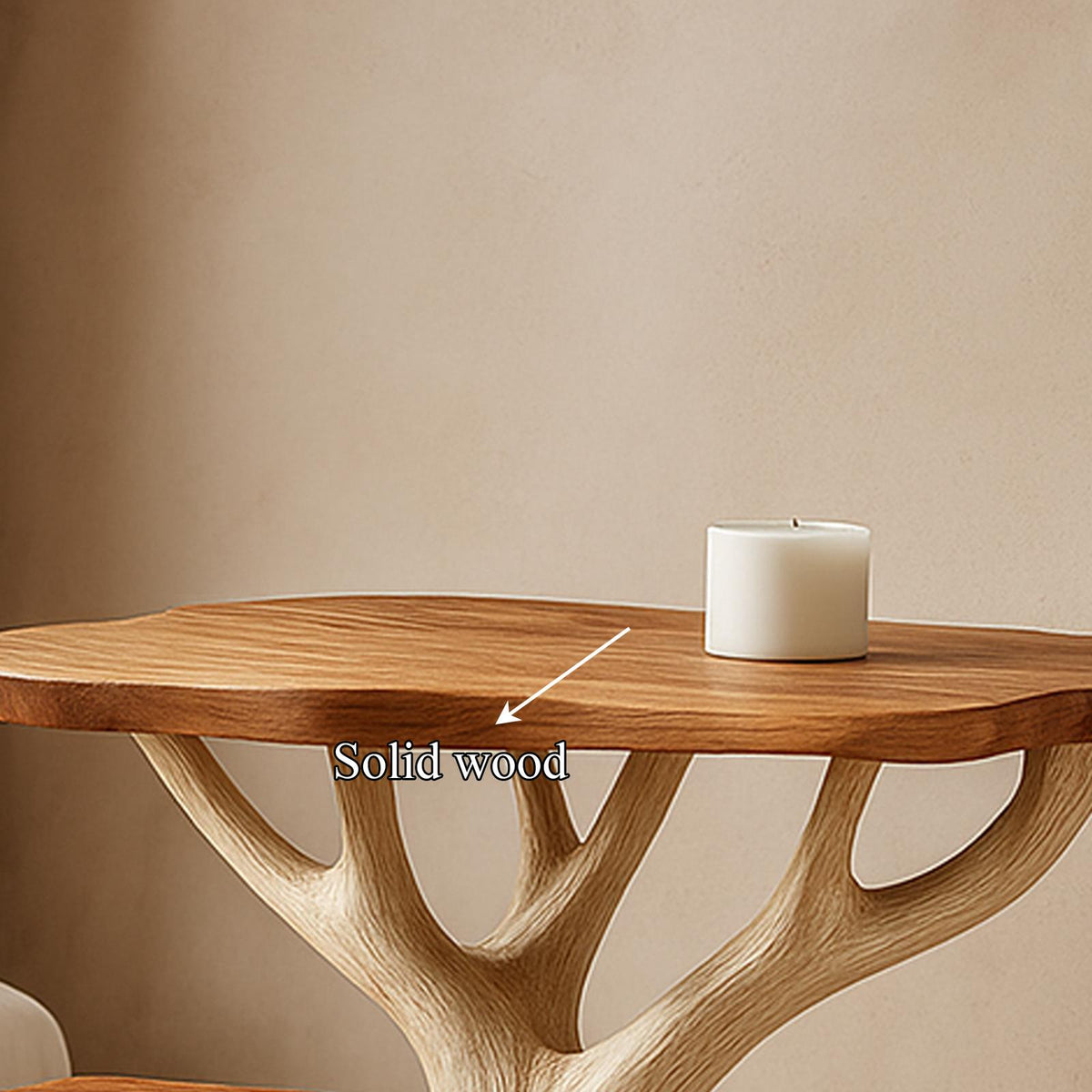 Rustic Tree Log Bedside Table, Handcrafted Solid Wood Nightstand & Unique Accent End Table for Cabin Bedroom