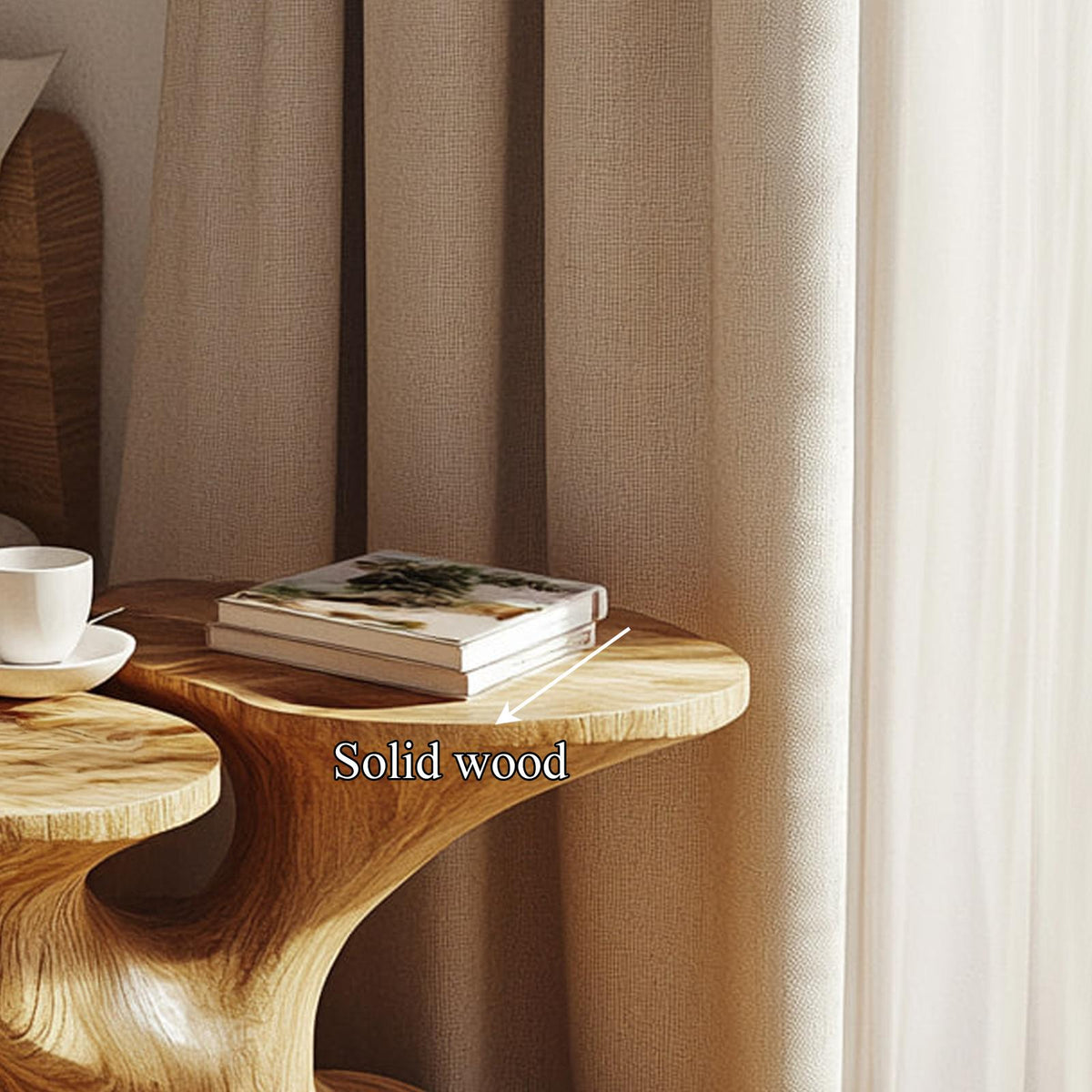 Rustic Handcrafted Bedside Table Bedroom Living Space