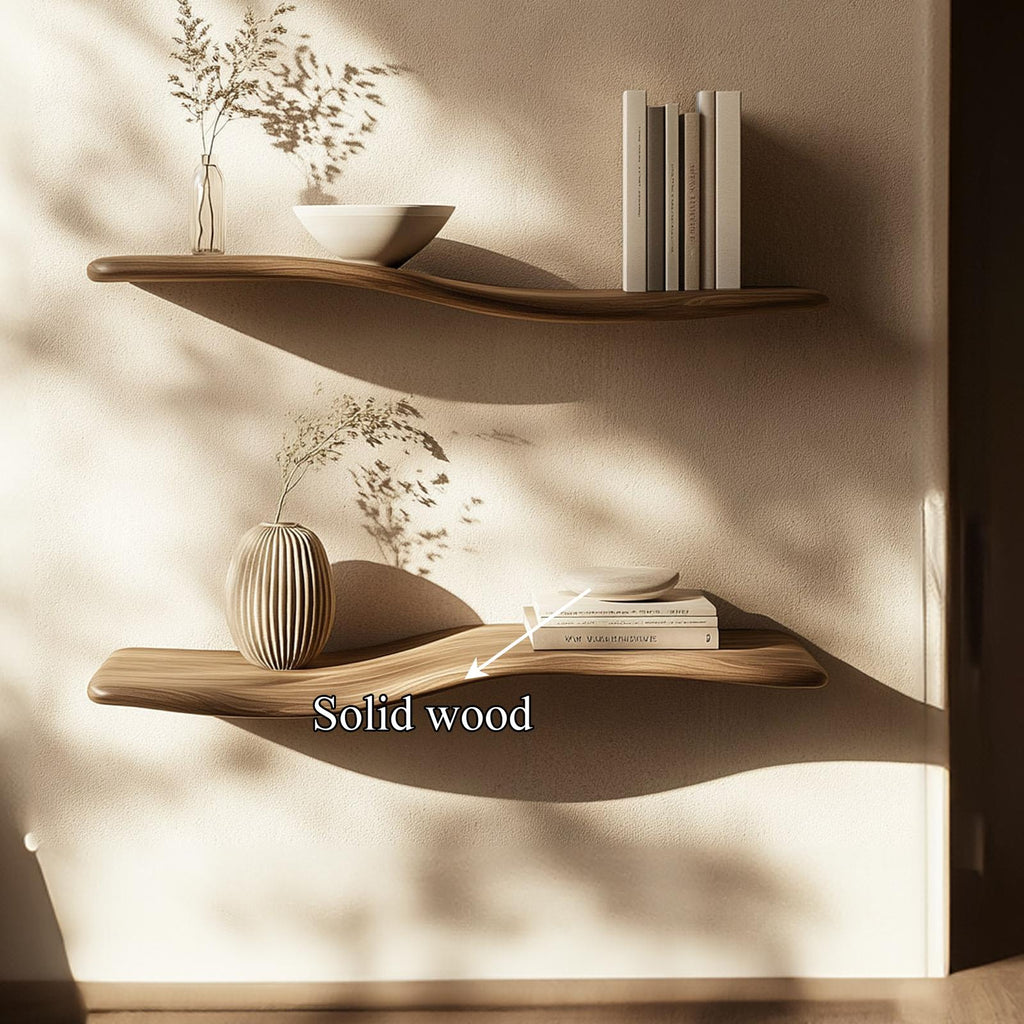 Rustic Curved Floating Shelf Handcrafted For Cozy Home Decor