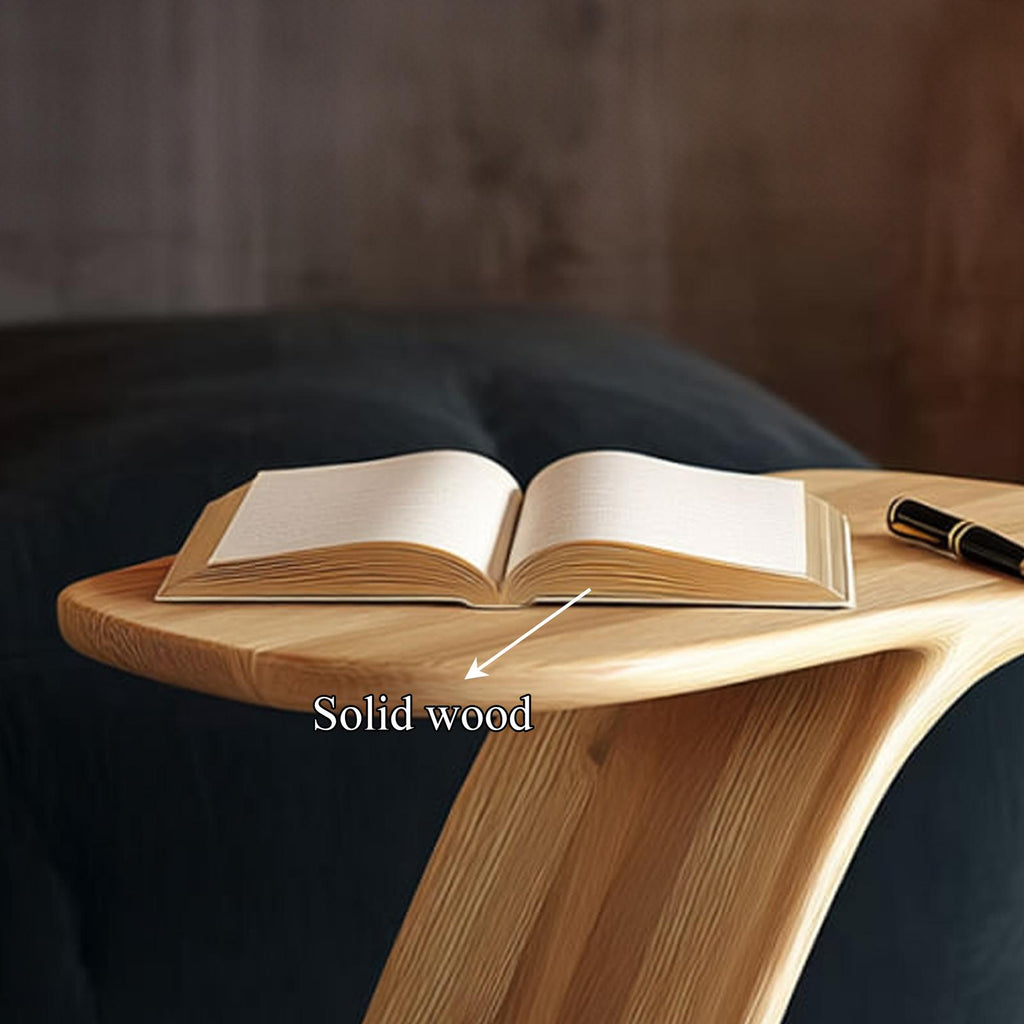 Organic Modern Accent Side Table, Handcrafted Solid Wood End Table for Living Room, Minimalist Bedroom Nightstand Decor