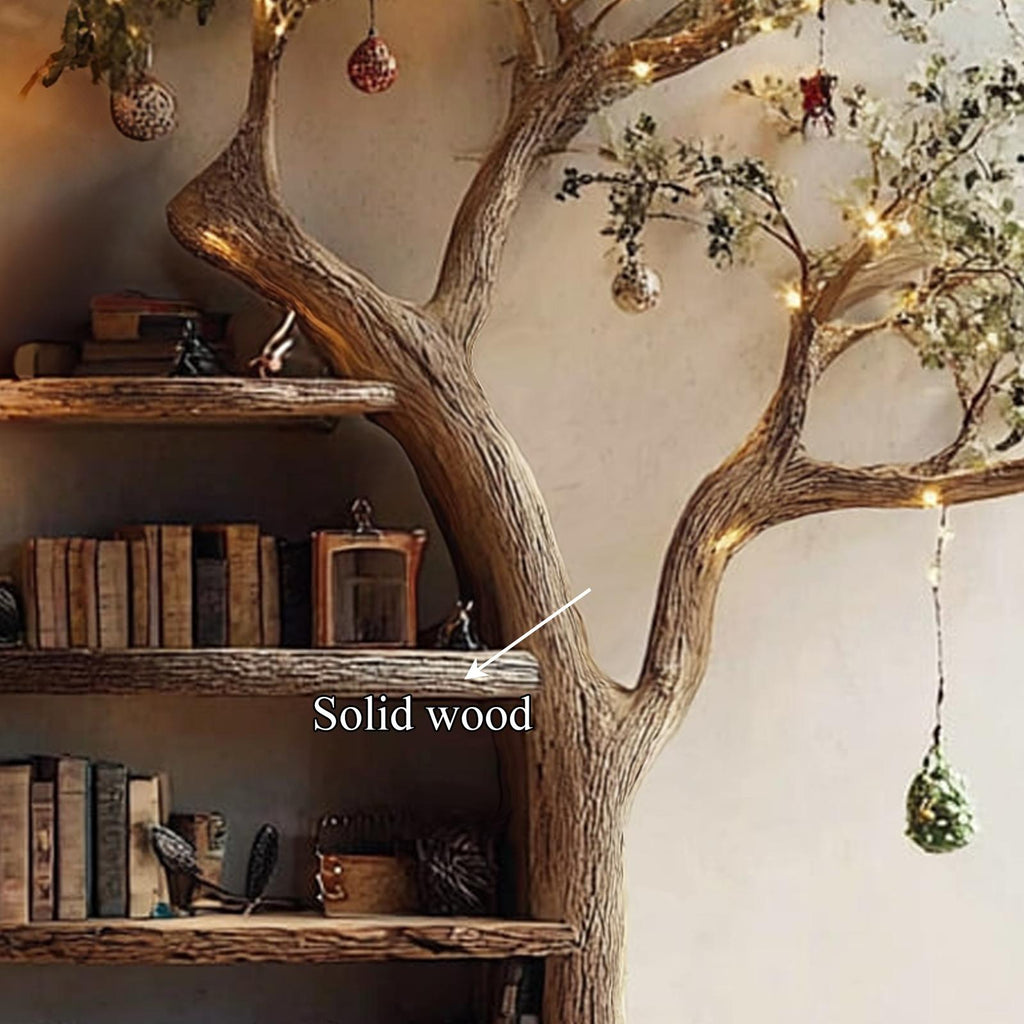 Rustic Branch Bookshelf Living Room Cozy Space
