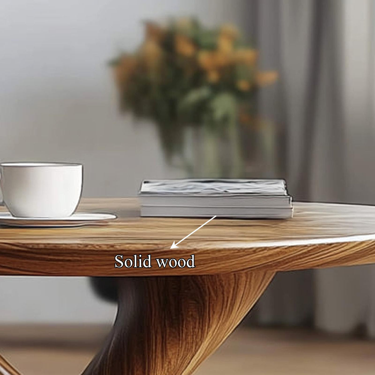 Mid Century Twist Coffee Table, Handcrafted Wood Sculptural Abstract Centerpiece Table for Living Room, Studio, Den