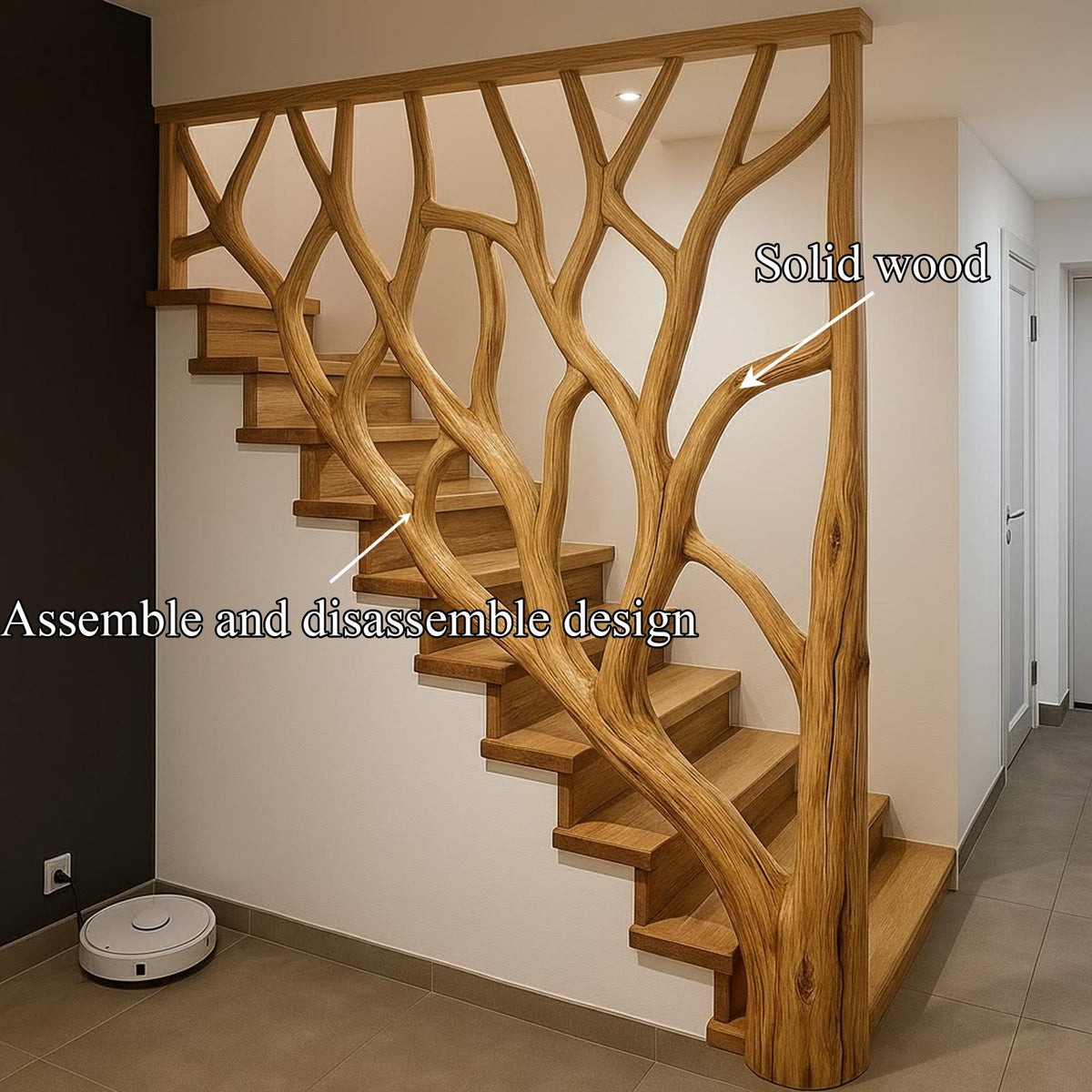 Rustic Stair Railing For Staircase And Entryway