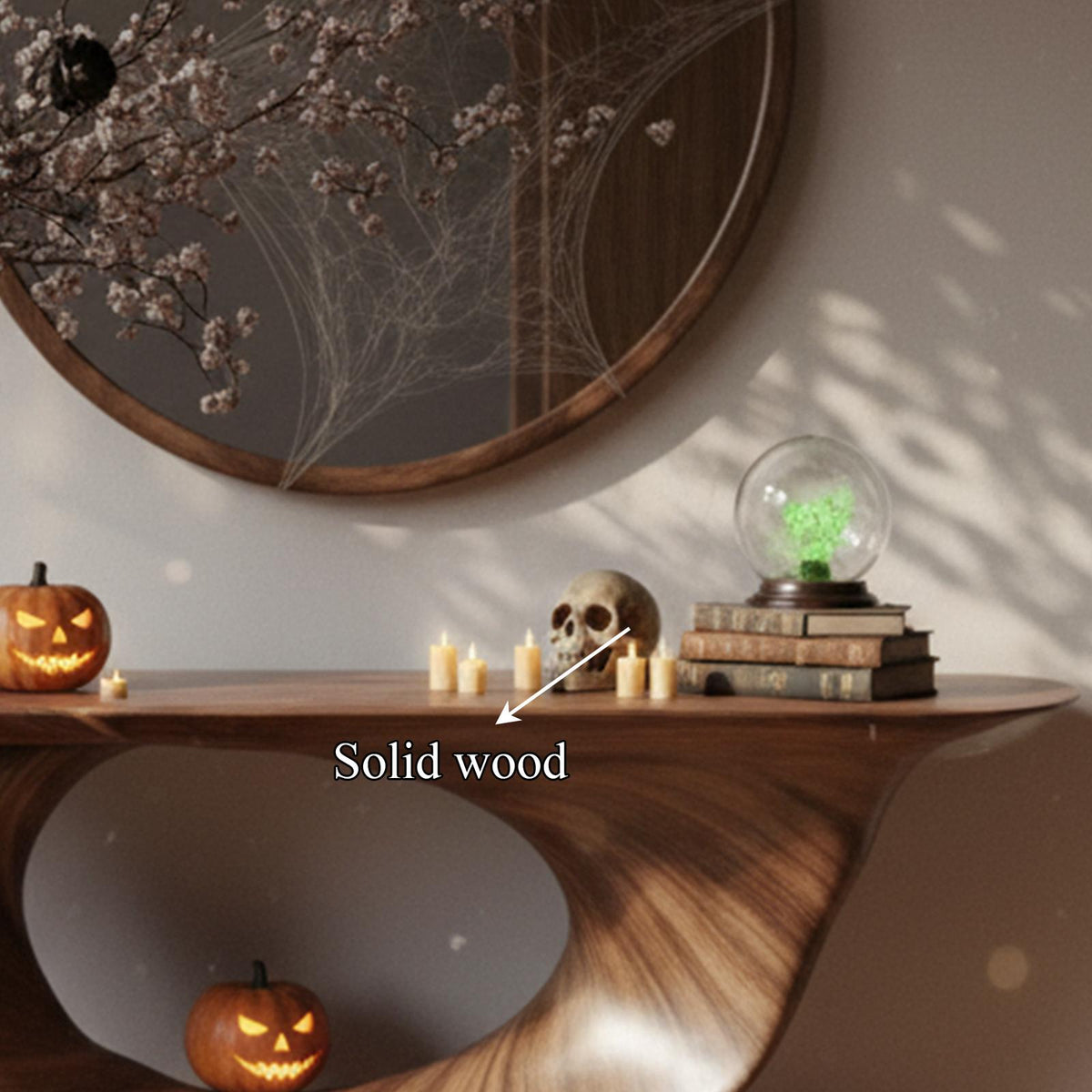 Mid-Century Modern Entryway Table, Rustic Branch Accent Table, Spooky Gothic Wood Console for Living Room & Hallway