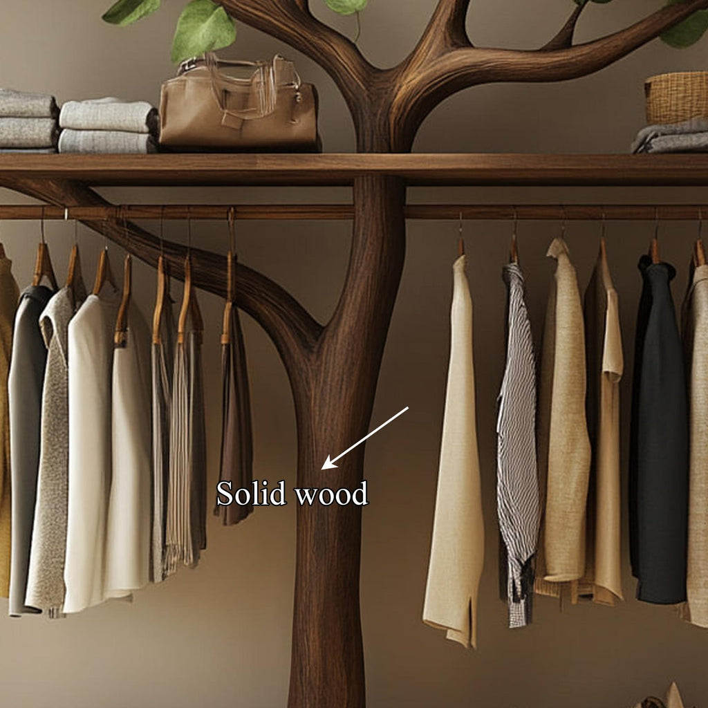 Rustic Tree Branch Wooden Clothing Rack Handmade Bedroom